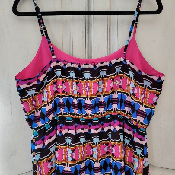 NICOLE by Nicole Miller Multi Graphic Hi-Low Spaghetti Strap Pullon Dress *sz 14 - Picture 4 of 12